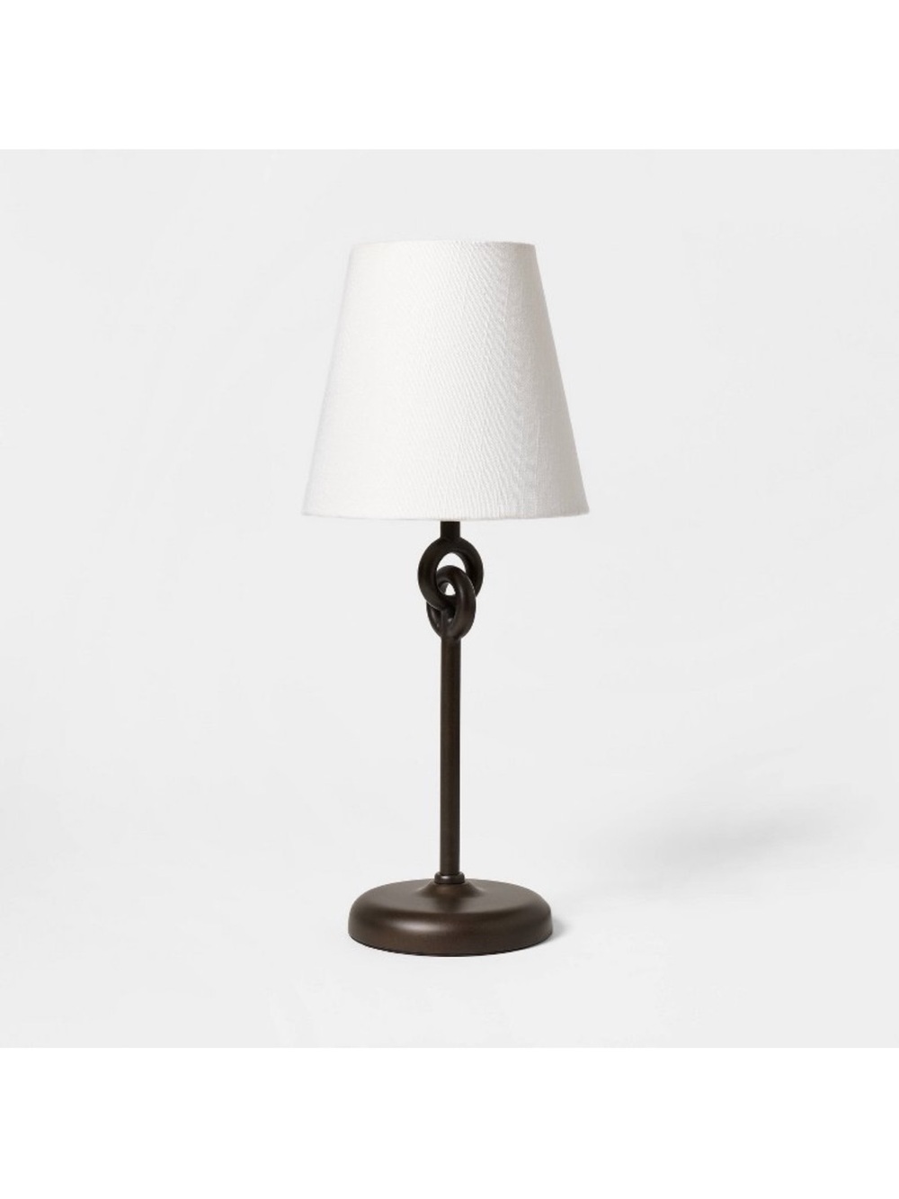 Studio McGee White Shade Metal Ring  Table Lamp, Black